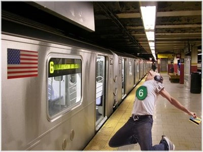 Man worshiping subway